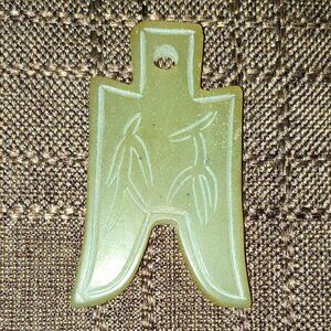 Huge Ancient Chinese Hand-Carved Light Green Jade Spade Money Amulet Pendant